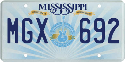 MS license plate MGX692