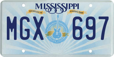 MS license plate MGX697