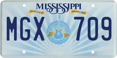 MS license plate MGX709