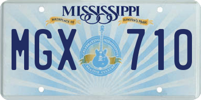 MS license plate MGX710