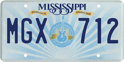 MS license plate MGX712