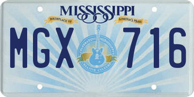 MS license plate MGX716