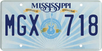 MS license plate MGX718