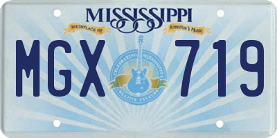 MS license plate MGX719