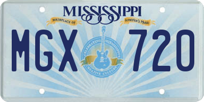 MS license plate MGX720
