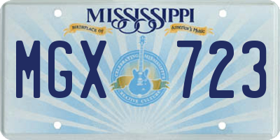 MS license plate MGX723