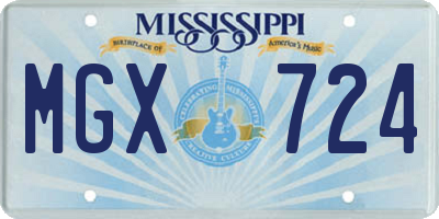 MS license plate MGX724