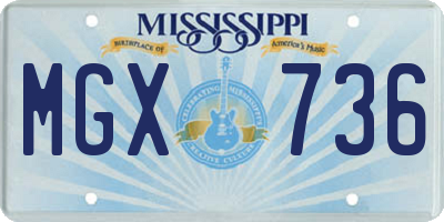 MS license plate MGX736