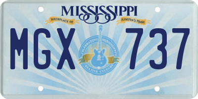 MS license plate MGX737