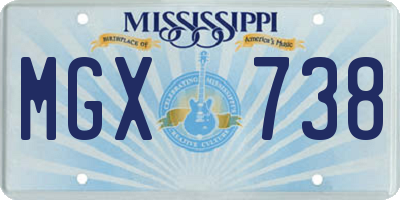 MS license plate MGX738