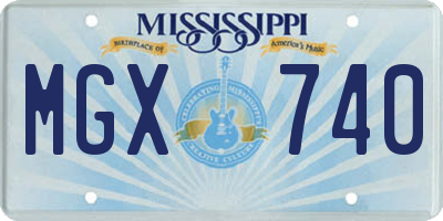MS license plate MGX740