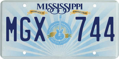 MS license plate MGX744