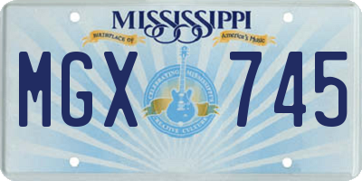 MS license plate MGX745