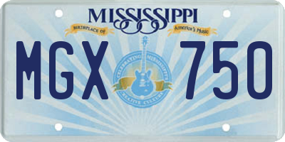 MS license plate MGX750