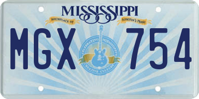 MS license plate MGX754