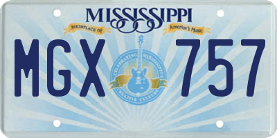 MS license plate MGX757