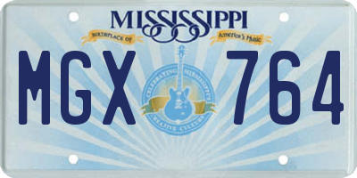 MS license plate MGX764