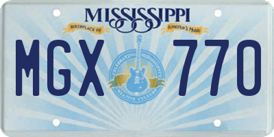 MS license plate MGX770