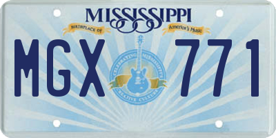 MS license plate MGX771
