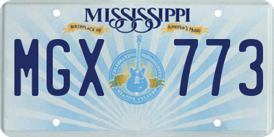 MS license plate MGX773