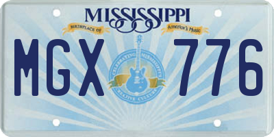 MS license plate MGX776