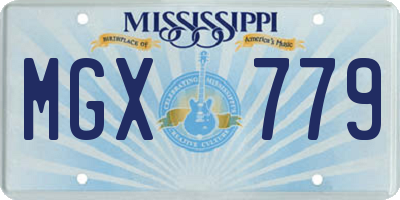 MS license plate MGX779