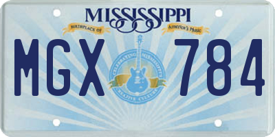 MS license plate MGX784