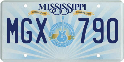 MS license plate MGX790