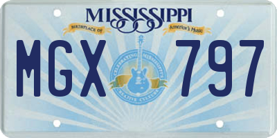 MS license plate MGX797