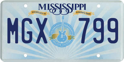 MS license plate MGX799