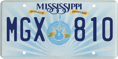 MS license plate MGX810