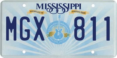 MS license plate MGX811