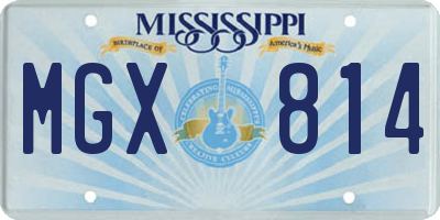 MS license plate MGX814