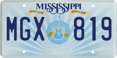 MS license plate MGX819