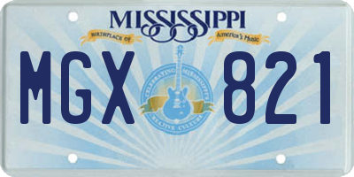 MS license plate MGX821