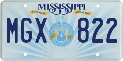 MS license plate MGX822