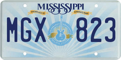 MS license plate MGX823