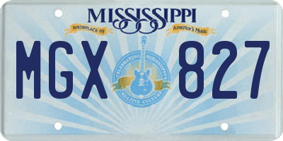 MS license plate MGX827