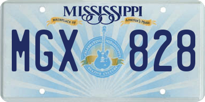 MS license plate MGX828