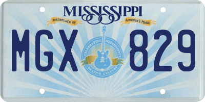 MS license plate MGX829