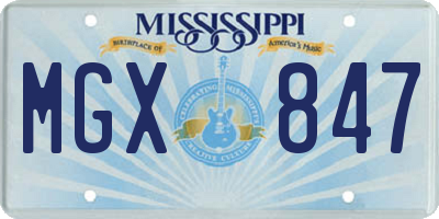 MS license plate MGX847