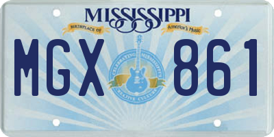 MS license plate MGX861