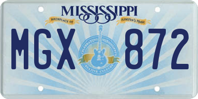 MS license plate MGX872