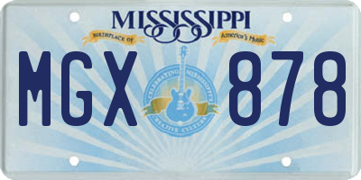 MS license plate MGX878