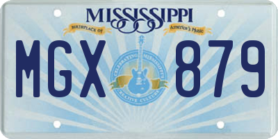 MS license plate MGX879