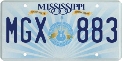 MS license plate MGX883