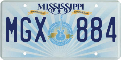 MS license plate MGX884