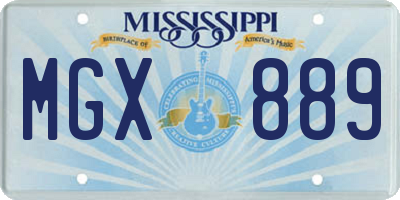MS license plate MGX889