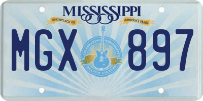 MS license plate MGX897
