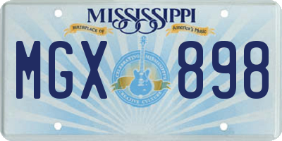MS license plate MGX898